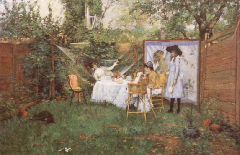 William Merrit Chase The Open air Breakfast Germany oil painting art